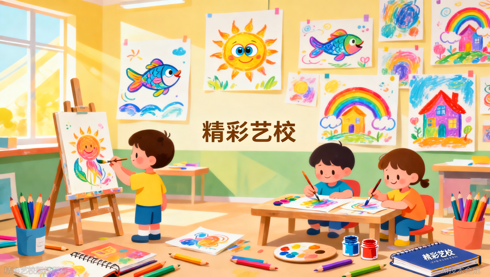 宁波精彩美术儿童画班毕业作品集：每个孩子都是小小艺术家