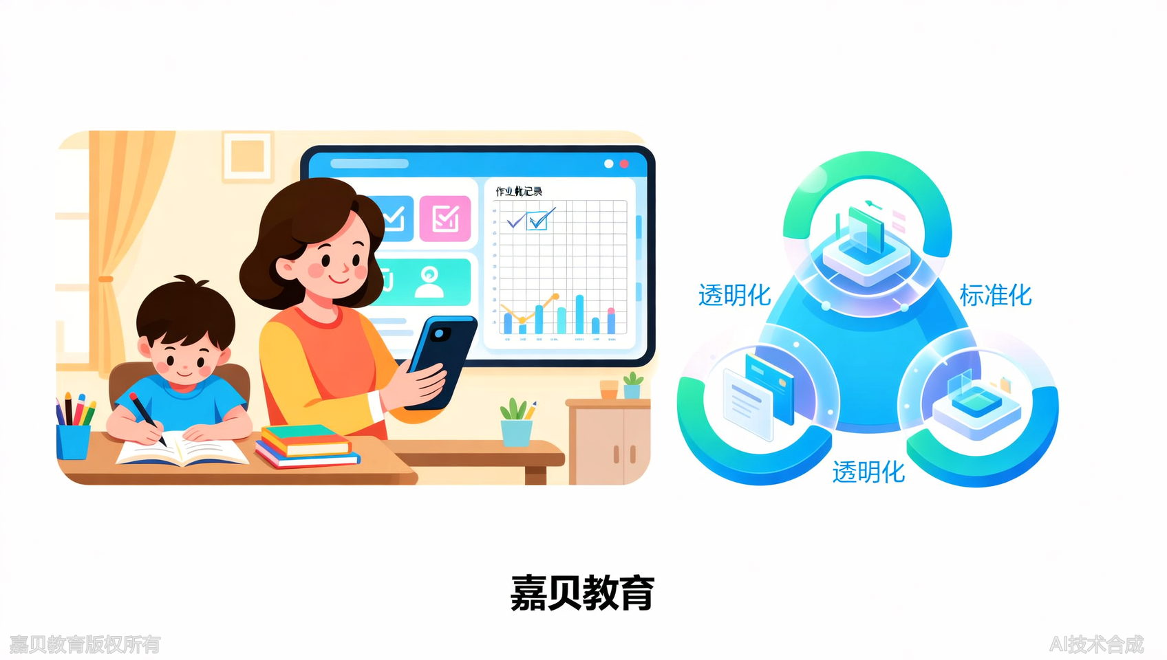 嘉贝教育&ldquo;三化教研&rdquo;体系，家长能看见每次作业批改