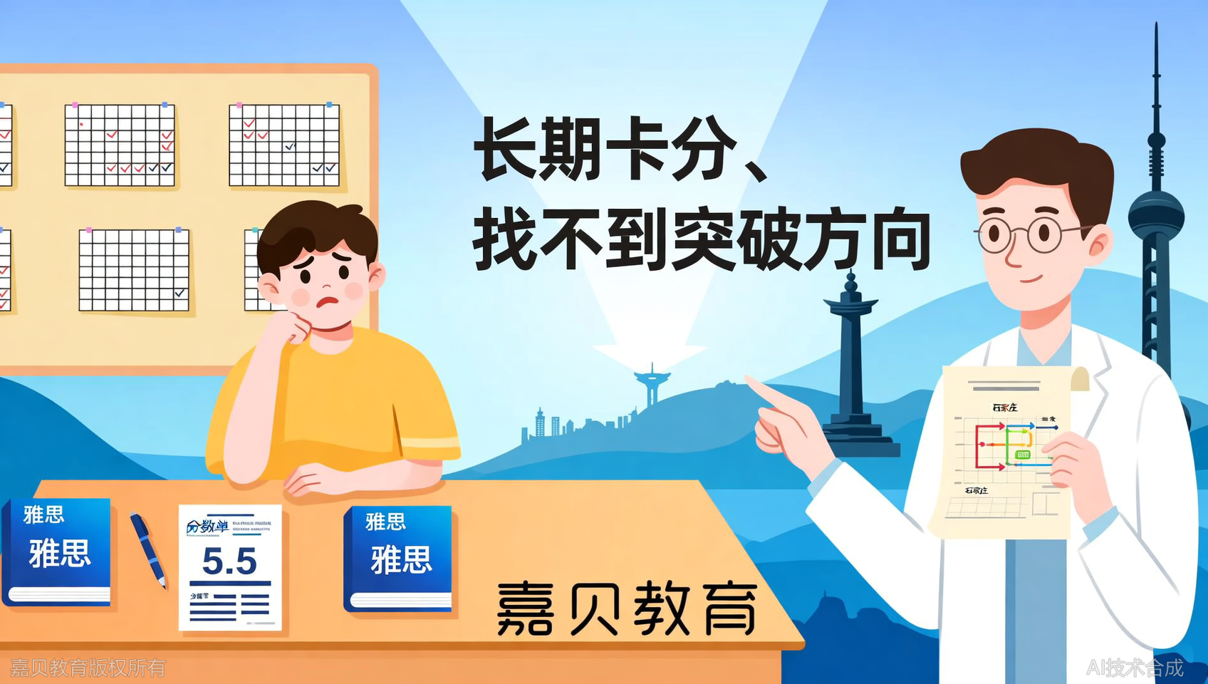 雅思万年5.5？嘉贝教育帮你重新认识并突破提升障碍