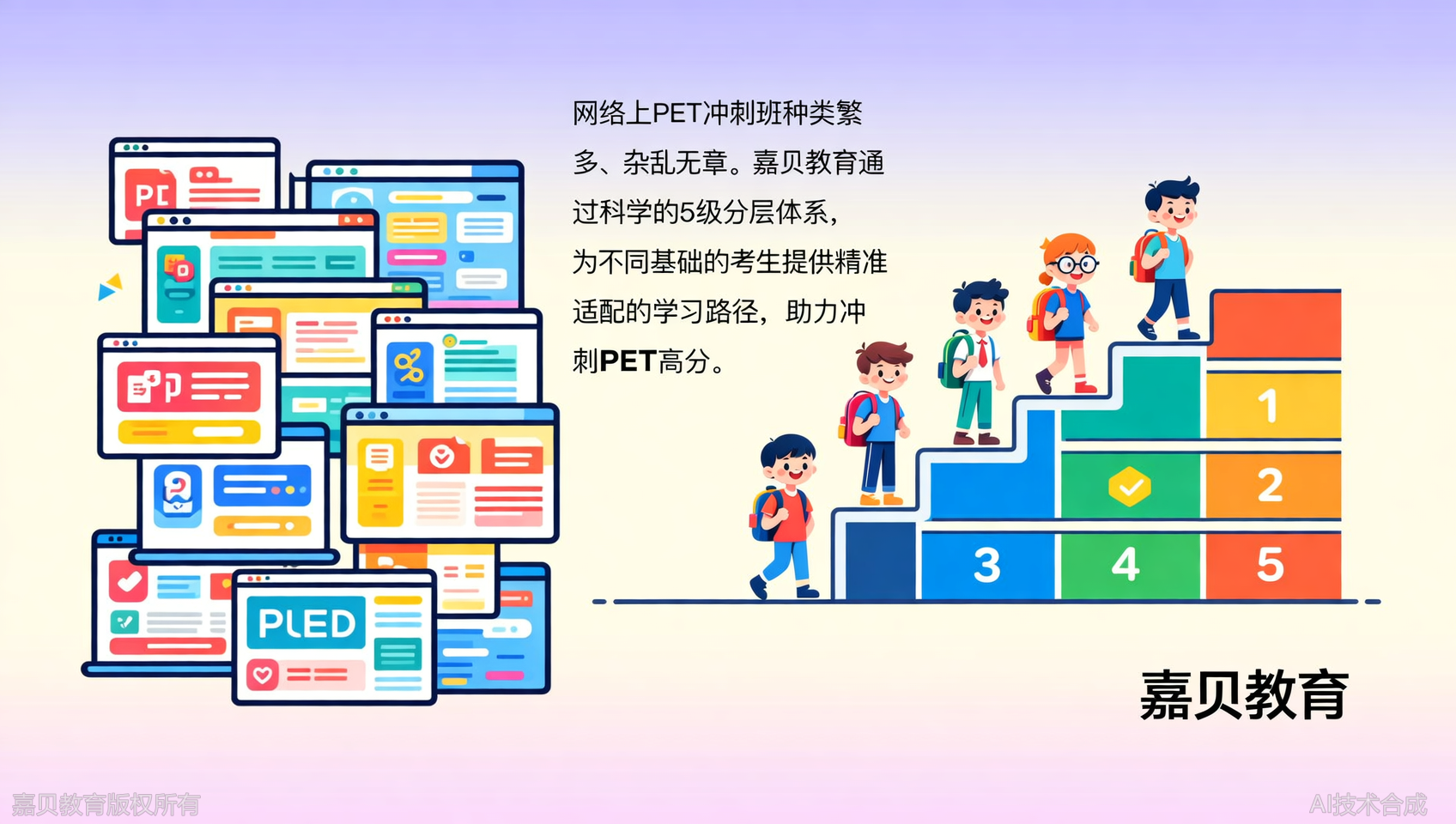搜&ldquo;PET冲刺班&rdquo;出来一堆，嘉贝教育5级分层更科学
