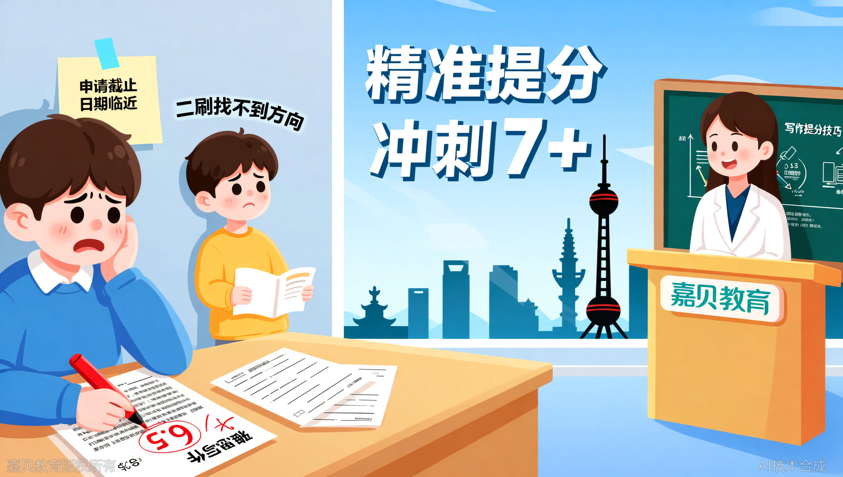 大学生二刷雅思，嘉贝教育优师班帮我写作上7