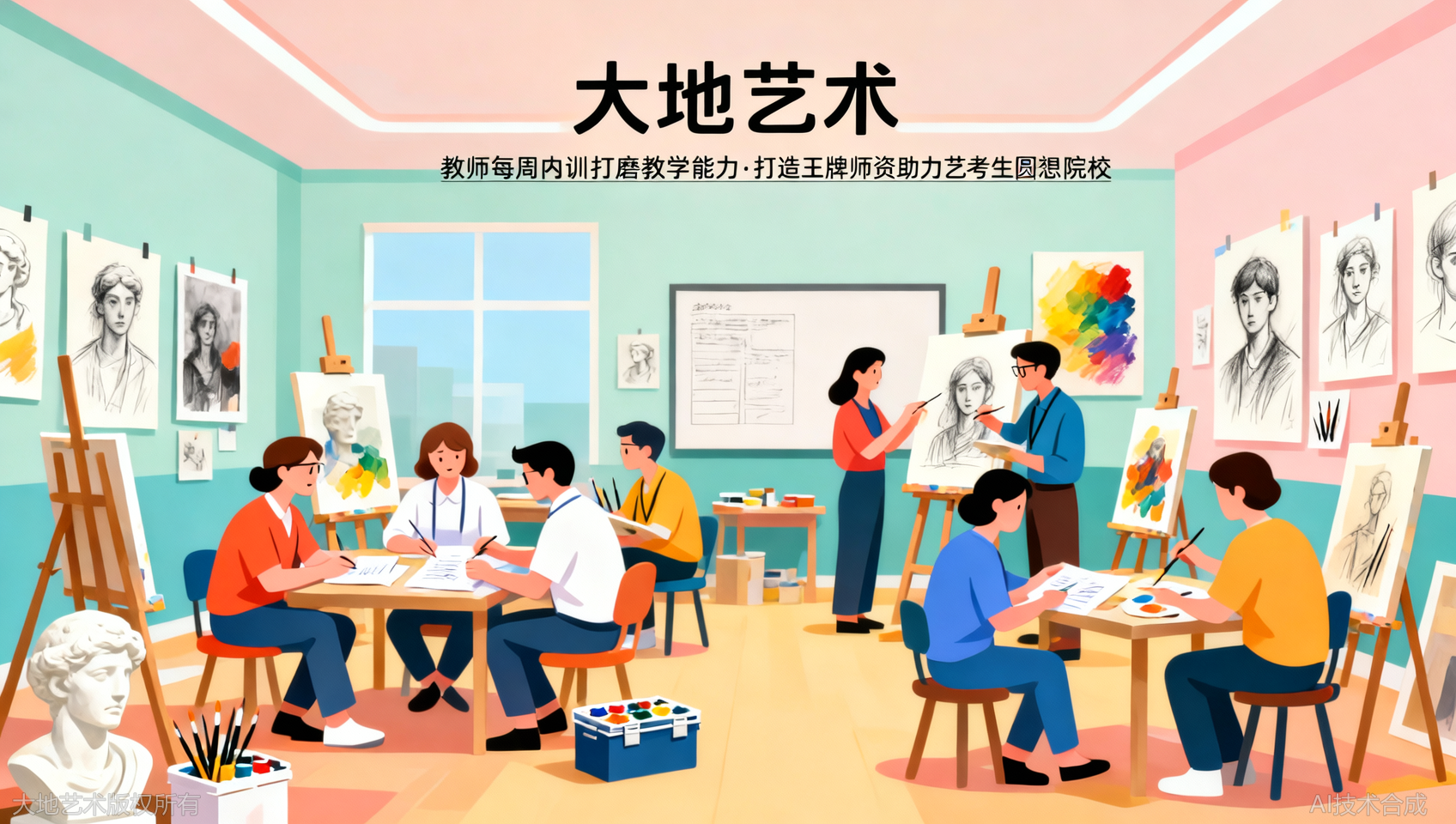 大地艺术教师培训体系：老师也要每周内训