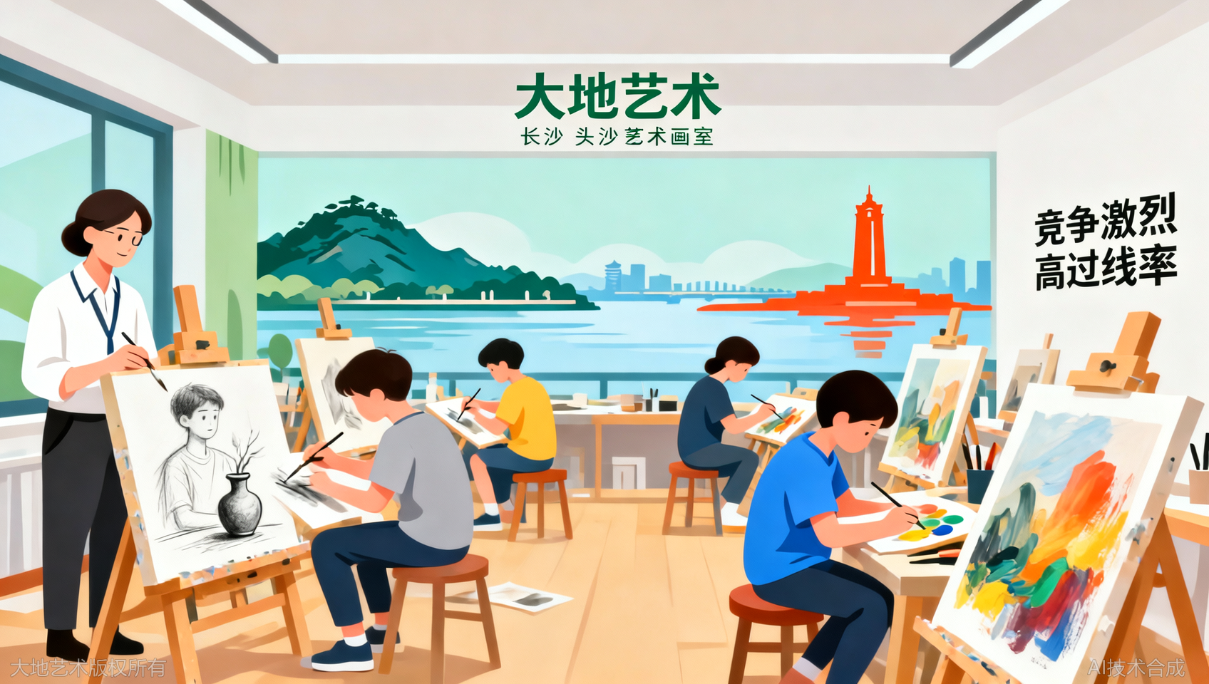 湖南美术联考推荐画室，长沙艺考集训画室大地艺术教学模式解析