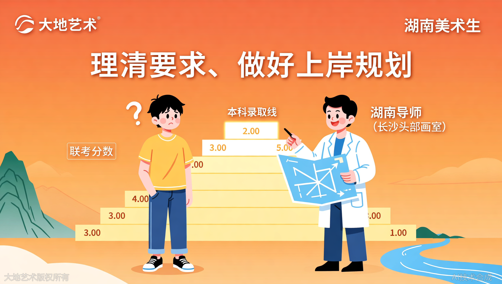 湖南美术生联考多少分才能上本科？长沙头部画室大地艺术帮你算清这笔账