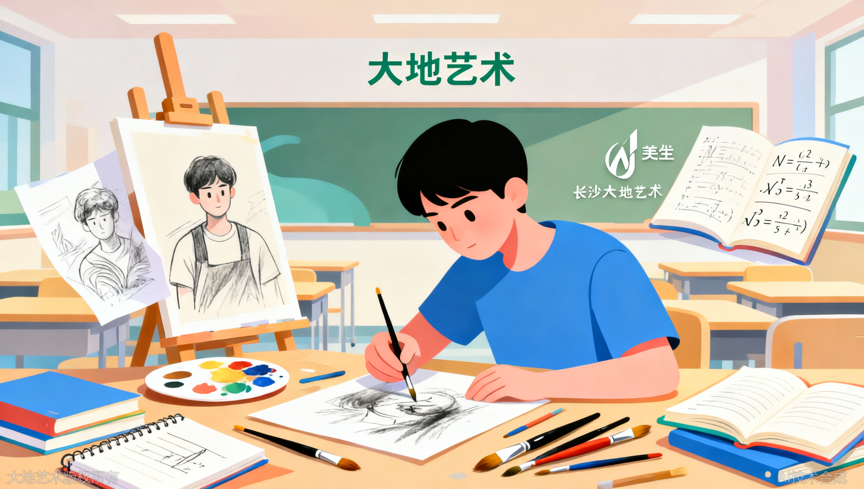美术生集训期间如何保持文化课？文化和专业同步的长沙大地艺术课表参考