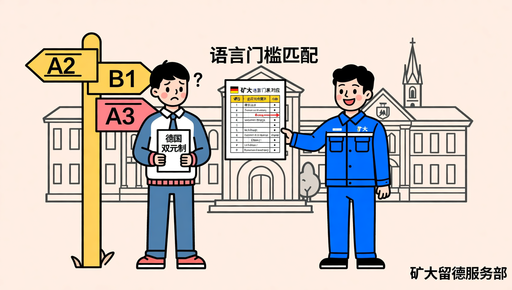 德国双元制热门专业语言门槛：中国矿业大学留德服务对标表