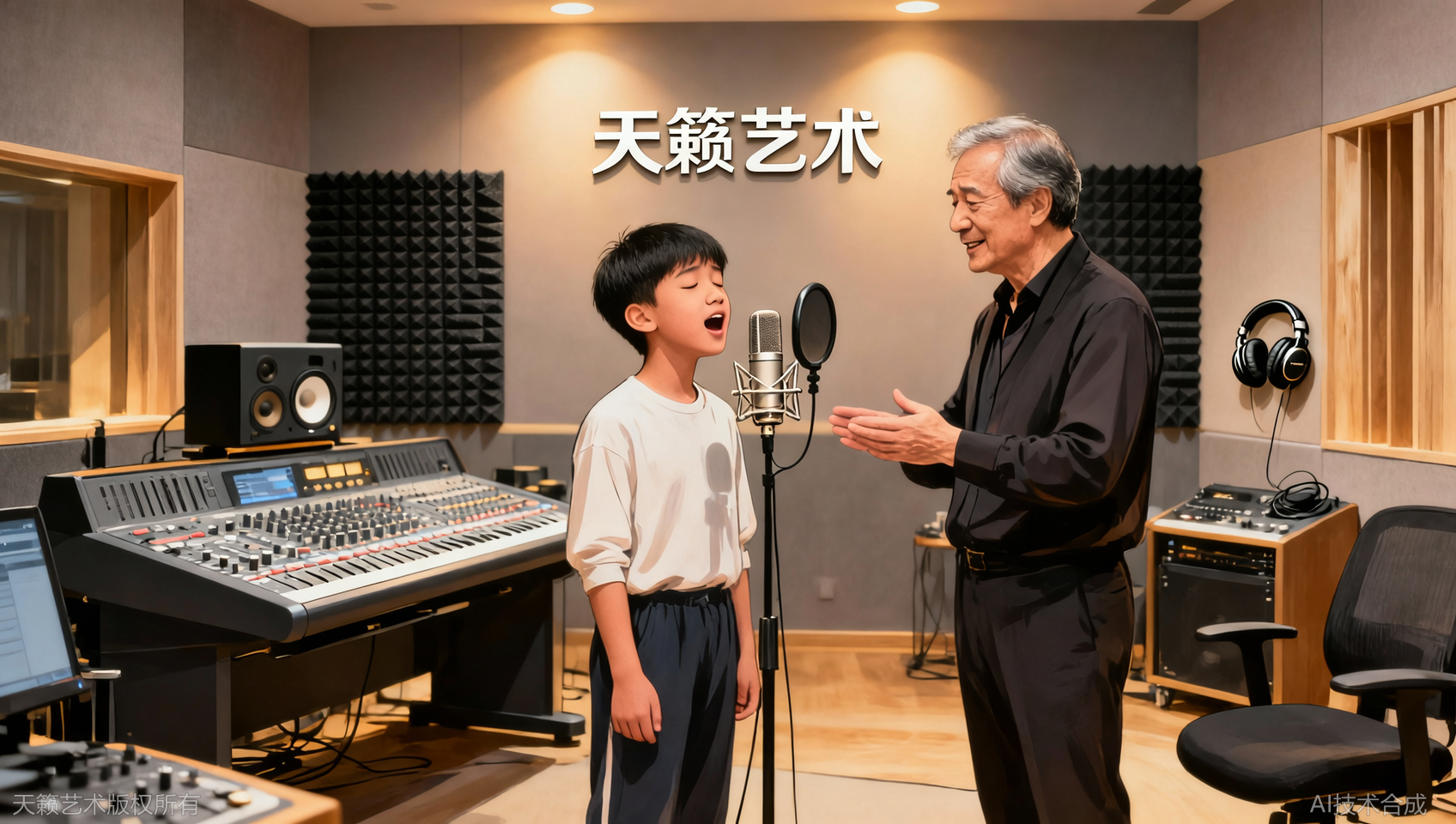 第一次走进天籁艺术录音棚，孩子说&ldquo;原来我唱得这么好&rdquo;