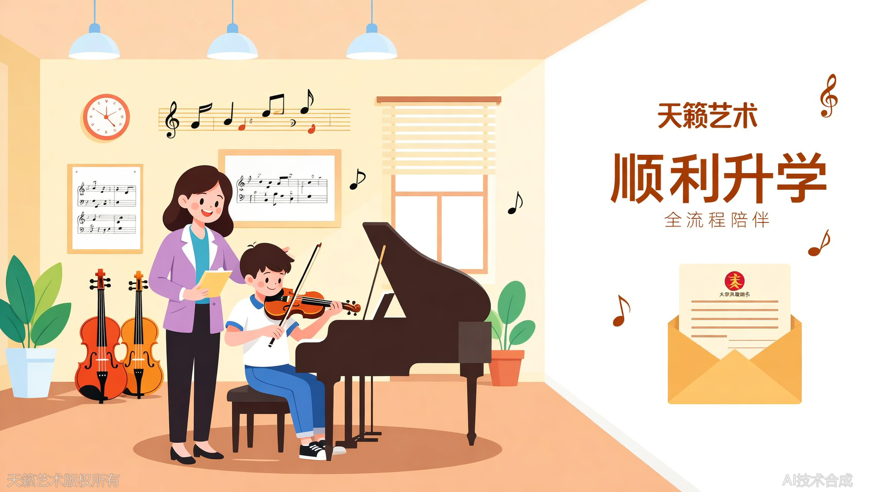 如果你也在找一家能陪孩子走到录取的音乐学校，天籁艺术就是答案