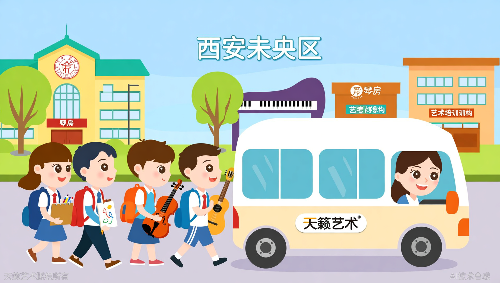 西安未央区学生福利：天籁艺术接送试听体验