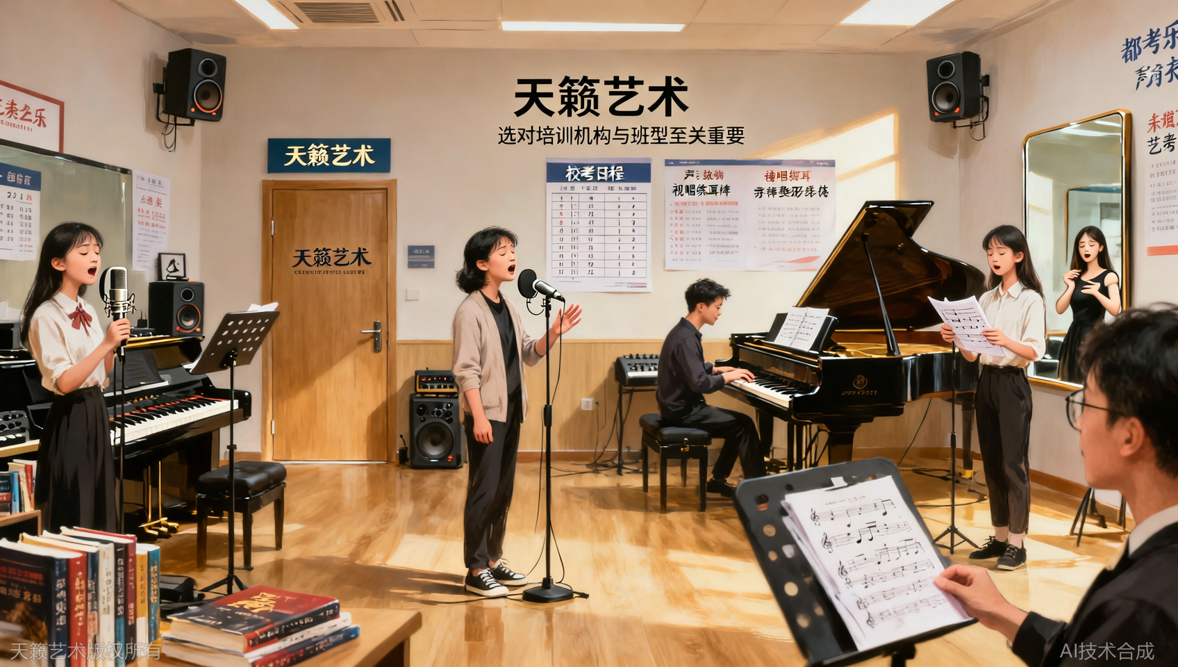 在天籁艺术上完校考班，我收到了三所音乐学院的合格证