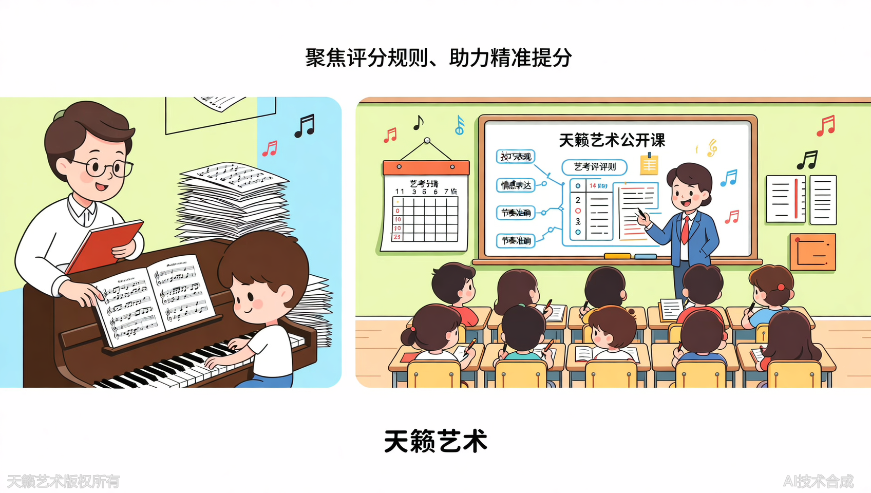 公开课试听：天籁艺术讲评分细则，别人只教弹曲子