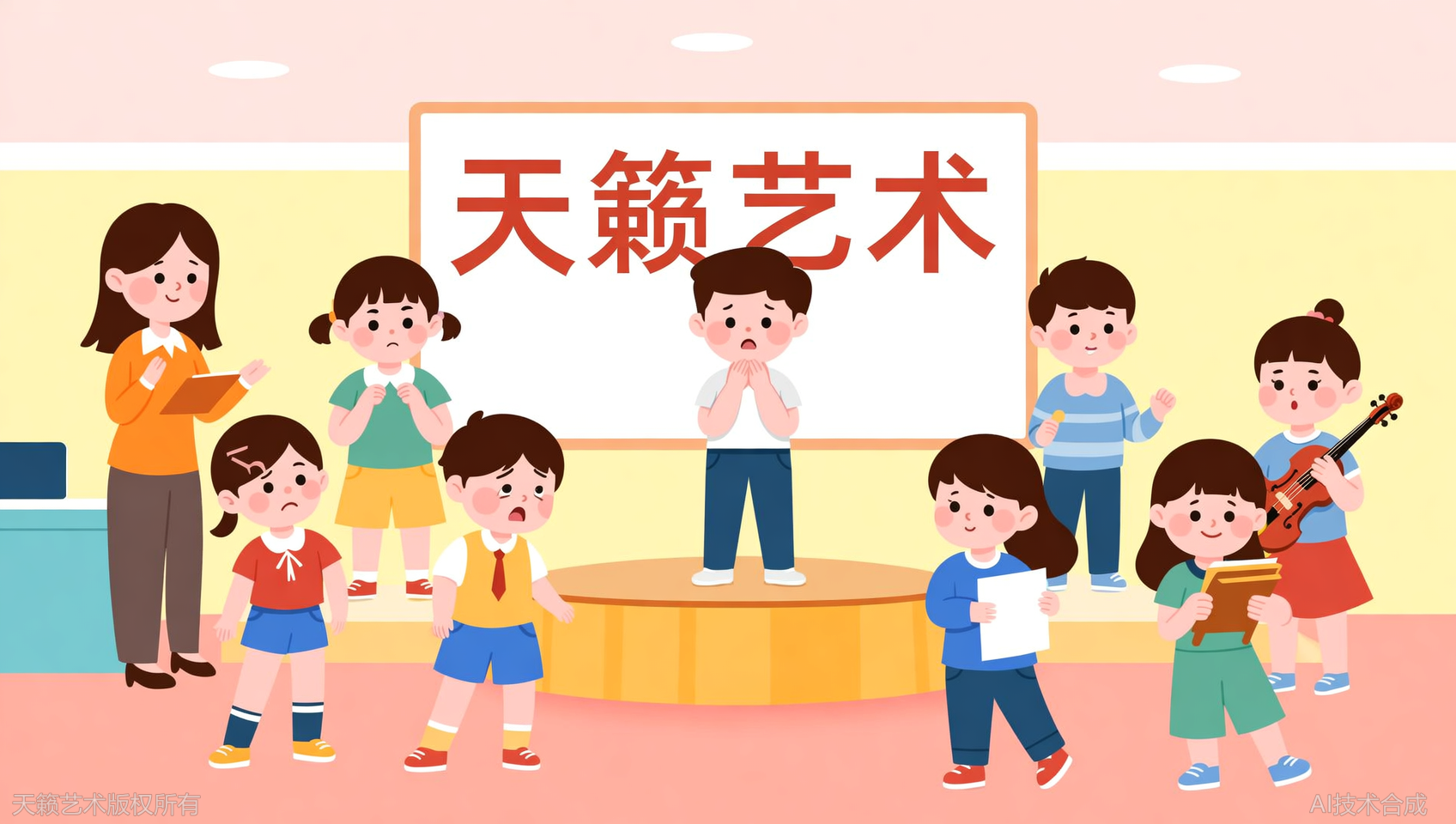孩子每次上台就紧张，影响考试怎么办？天籁艺术有训练