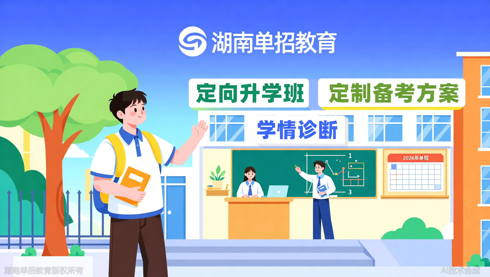 现在报名湖南单招教育定向升学班，还能赶上首轮学情诊断排课