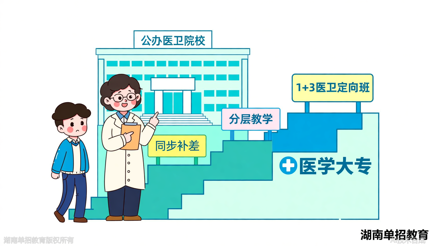 中职生升公办医卫难？湖南单招教育分层教学，1+3医卫定向班同步补差，解剖生理零基础也可顺利升学