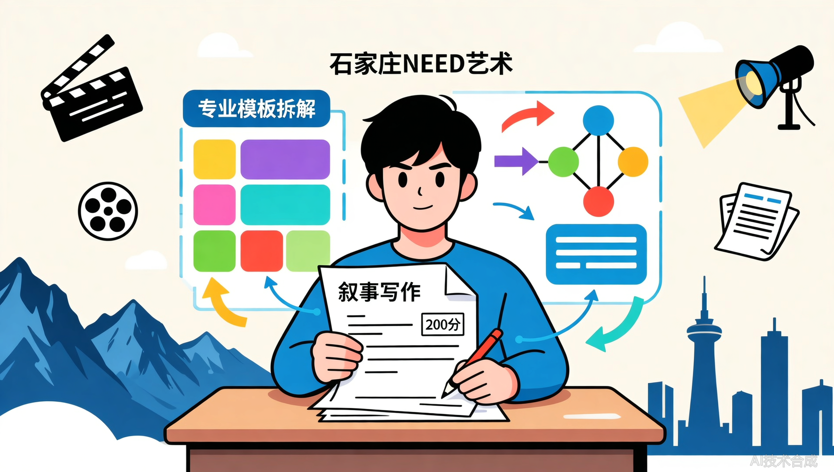 戏剧影视导演统考叙事写作200分怎么拿？石家庄NEED艺术拆解模板