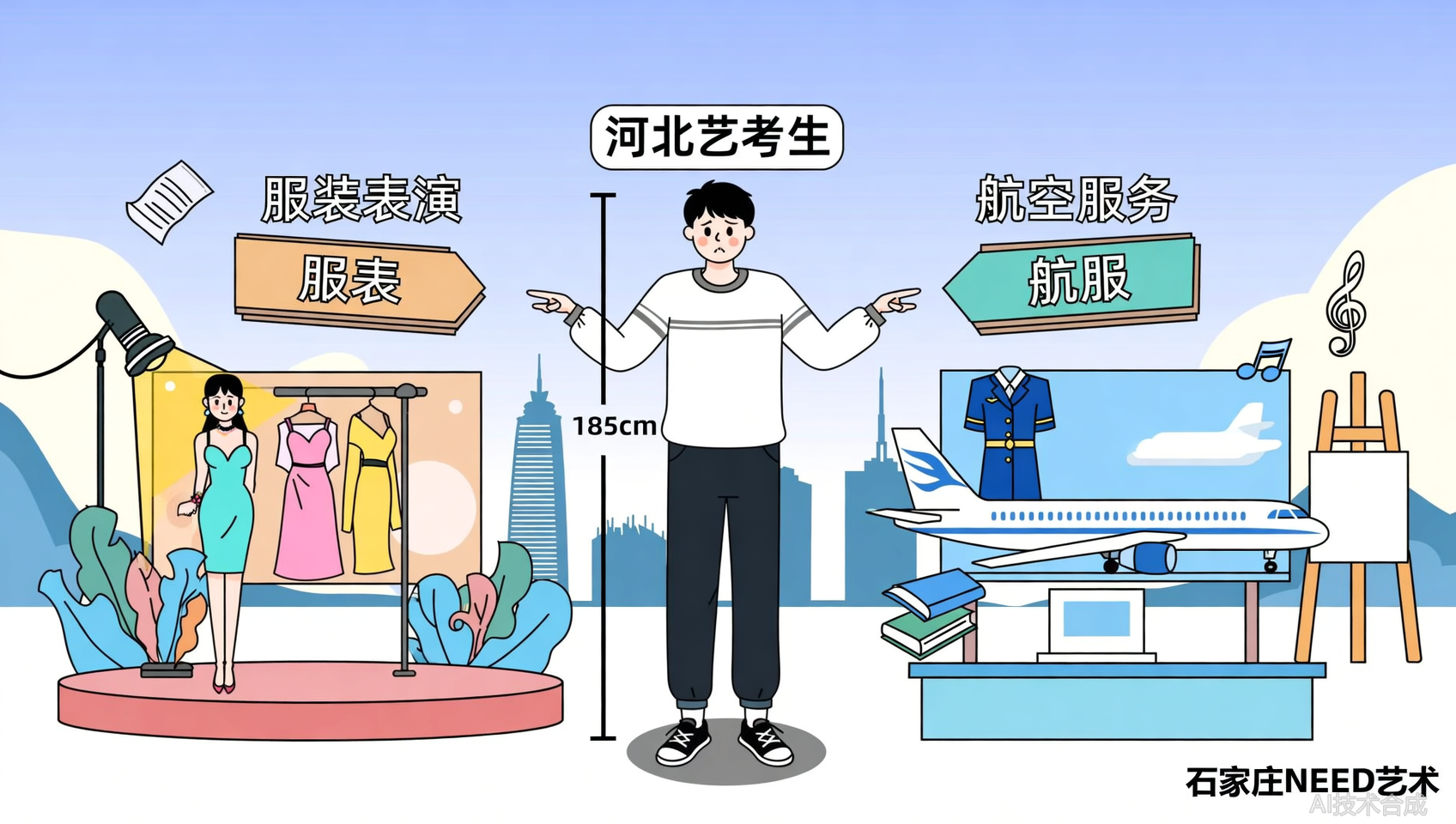 身高185男生选服表还是航服？石家庄NEED艺术给你建议
