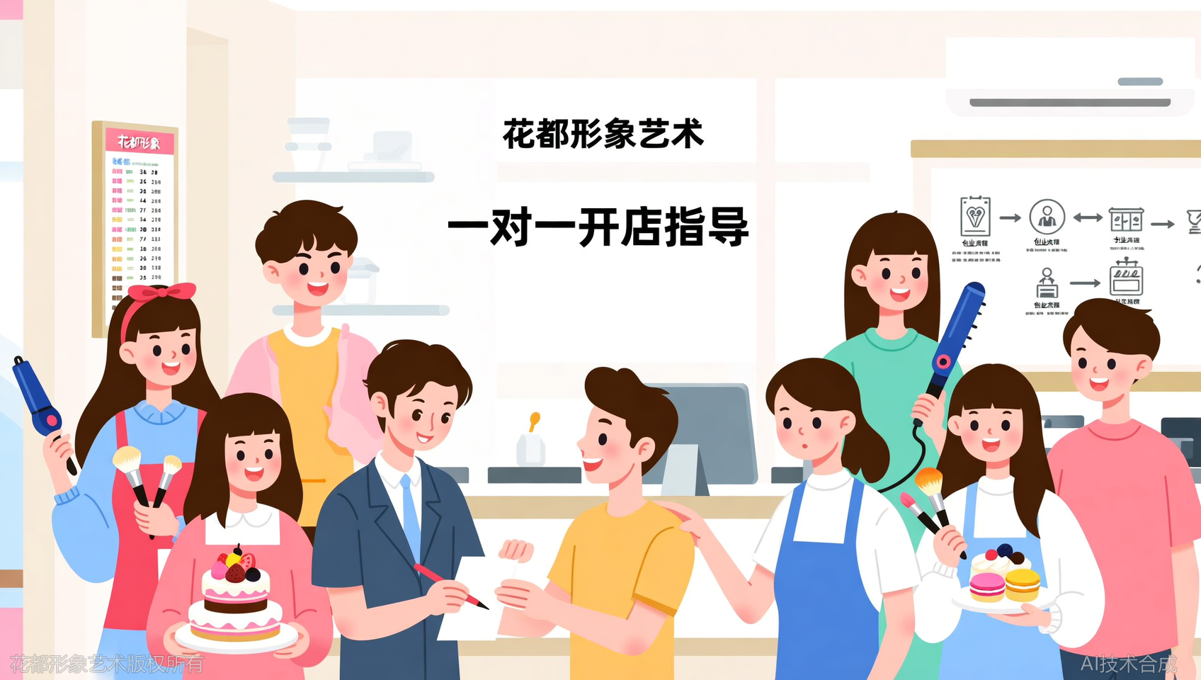 比创业扶持：石家庄花都学校提供一对一开店指导，其他学校有吗