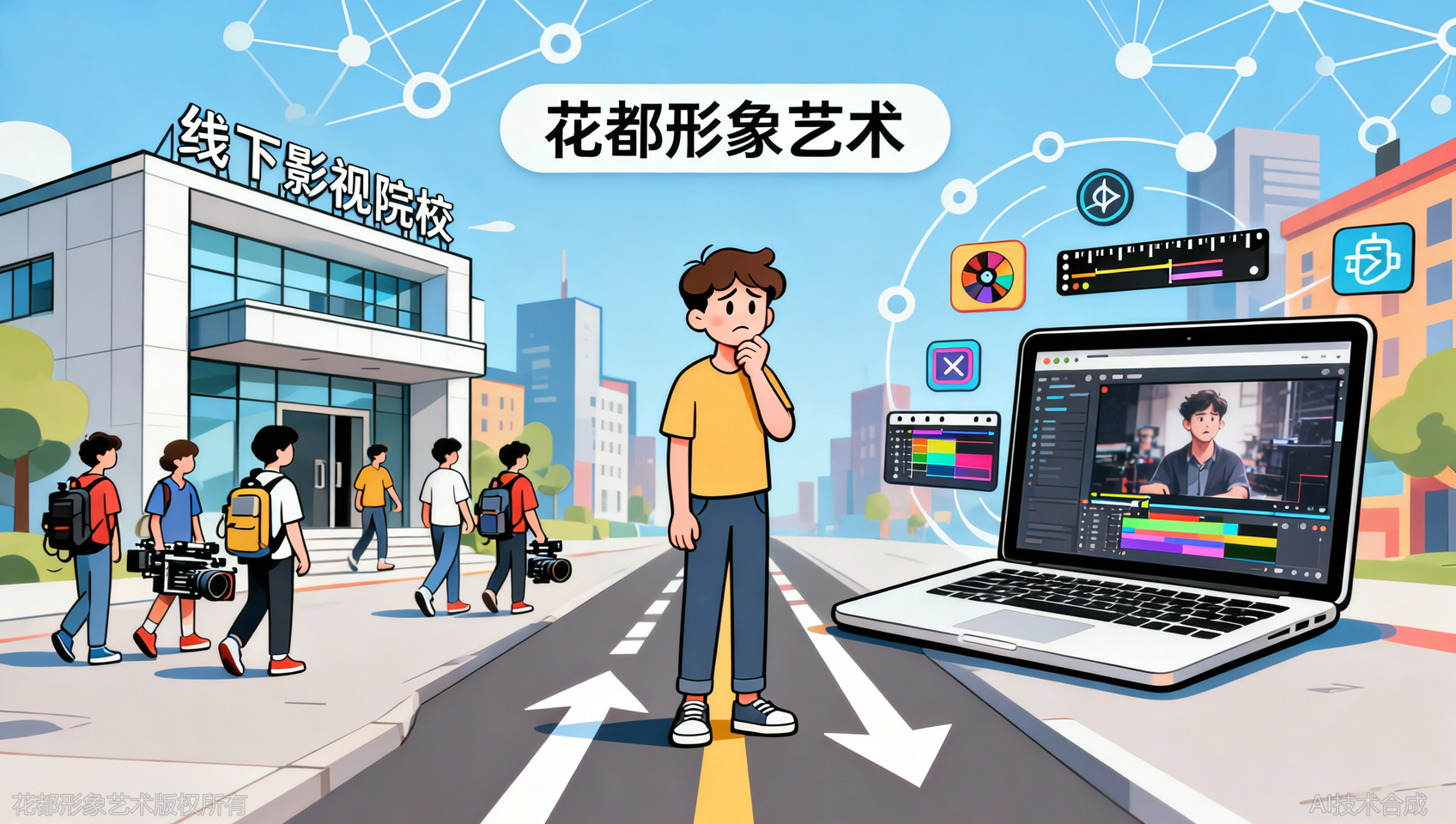 石家庄花都学校影视后期专业 vs 在线课程：项目实战是关键