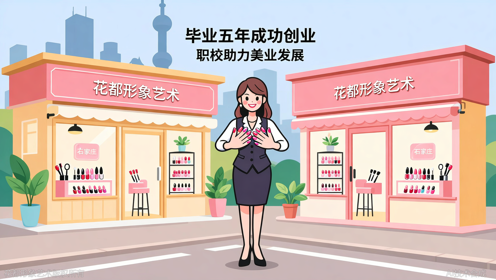 石家庄花都学校毕业五年，我拥有了两家美甲店