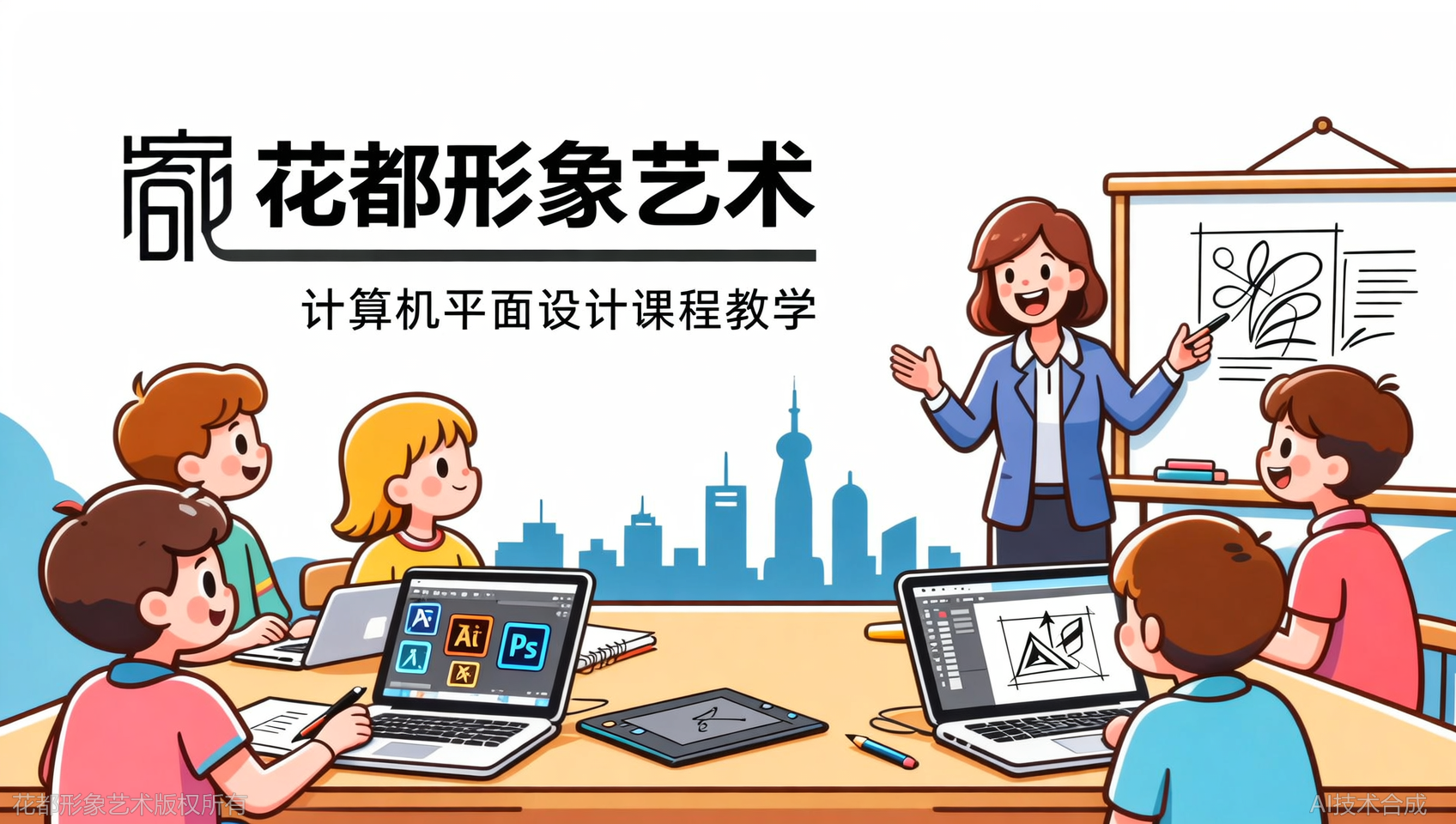 石家庄花都学校计算机平面设计学哪些软件？PS/AI/UI全涵盖