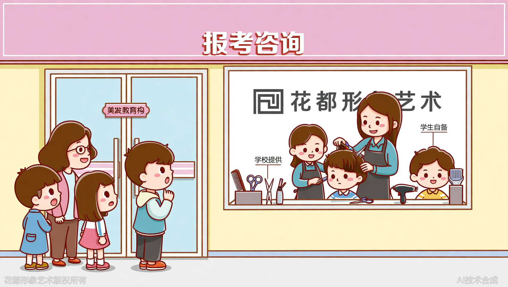 石家庄花都学校美发专业用的工具是自购还是学校提供？