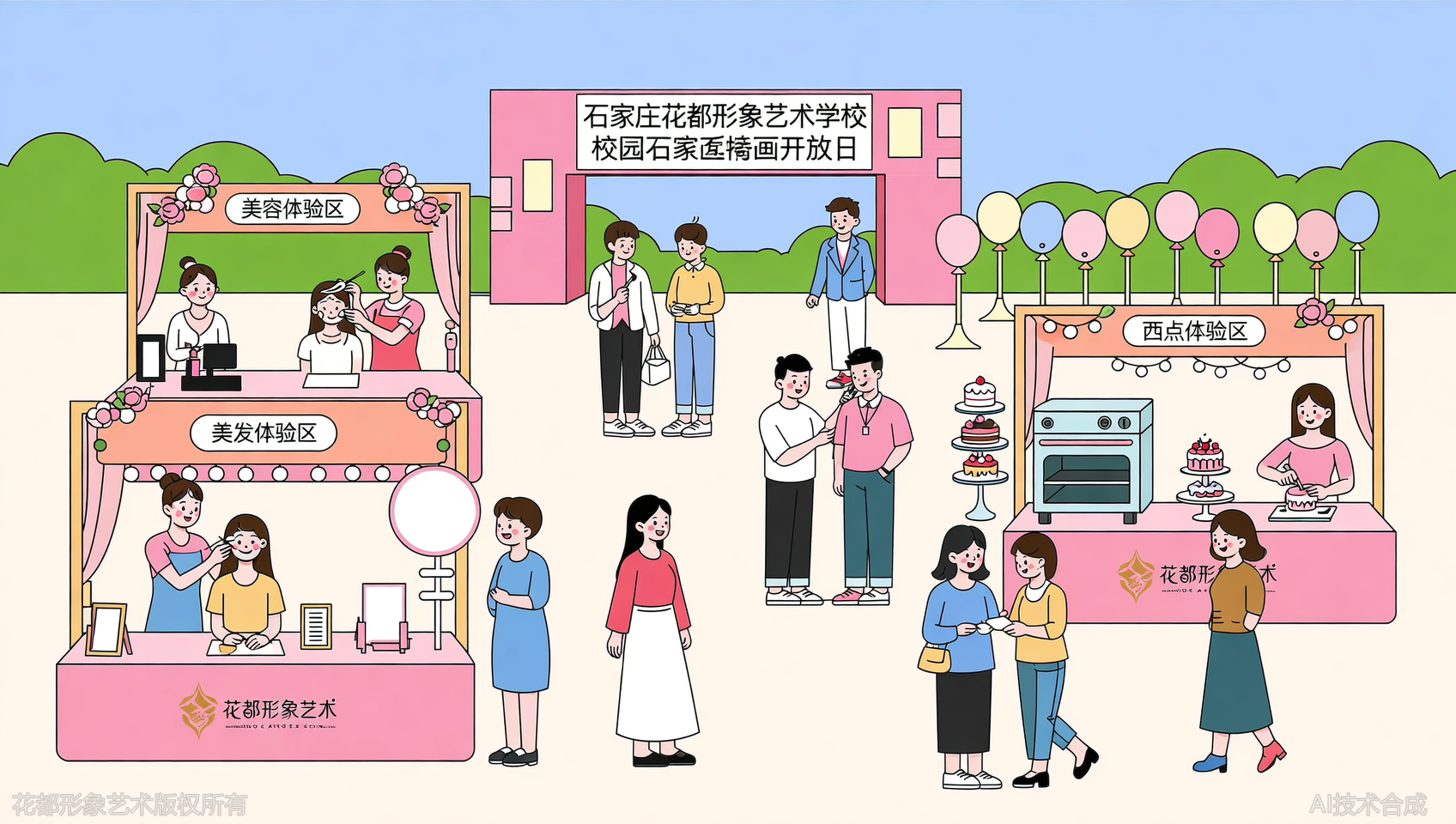 石家庄花都学校开放日预约：免费试听美容、美发、西点体验课