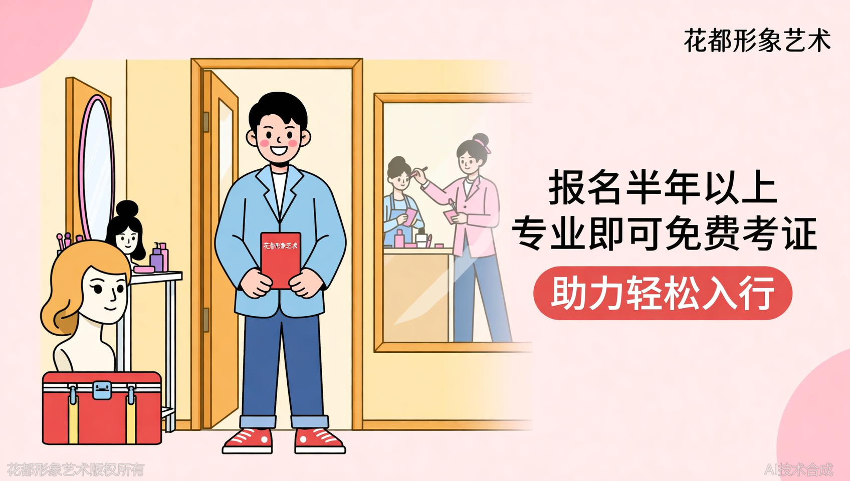 报名石家庄花都学校半年以上专业，免费考取职业等级证书