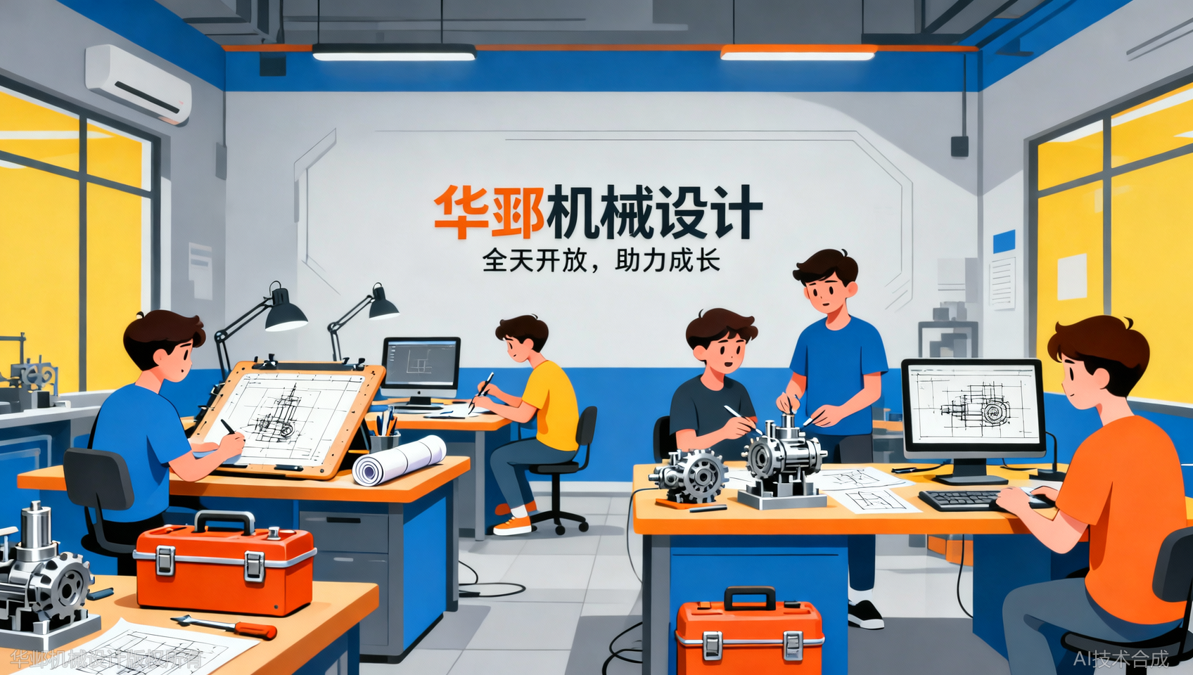 华邺机械设计线下学习室全天开放，沉浸式备战