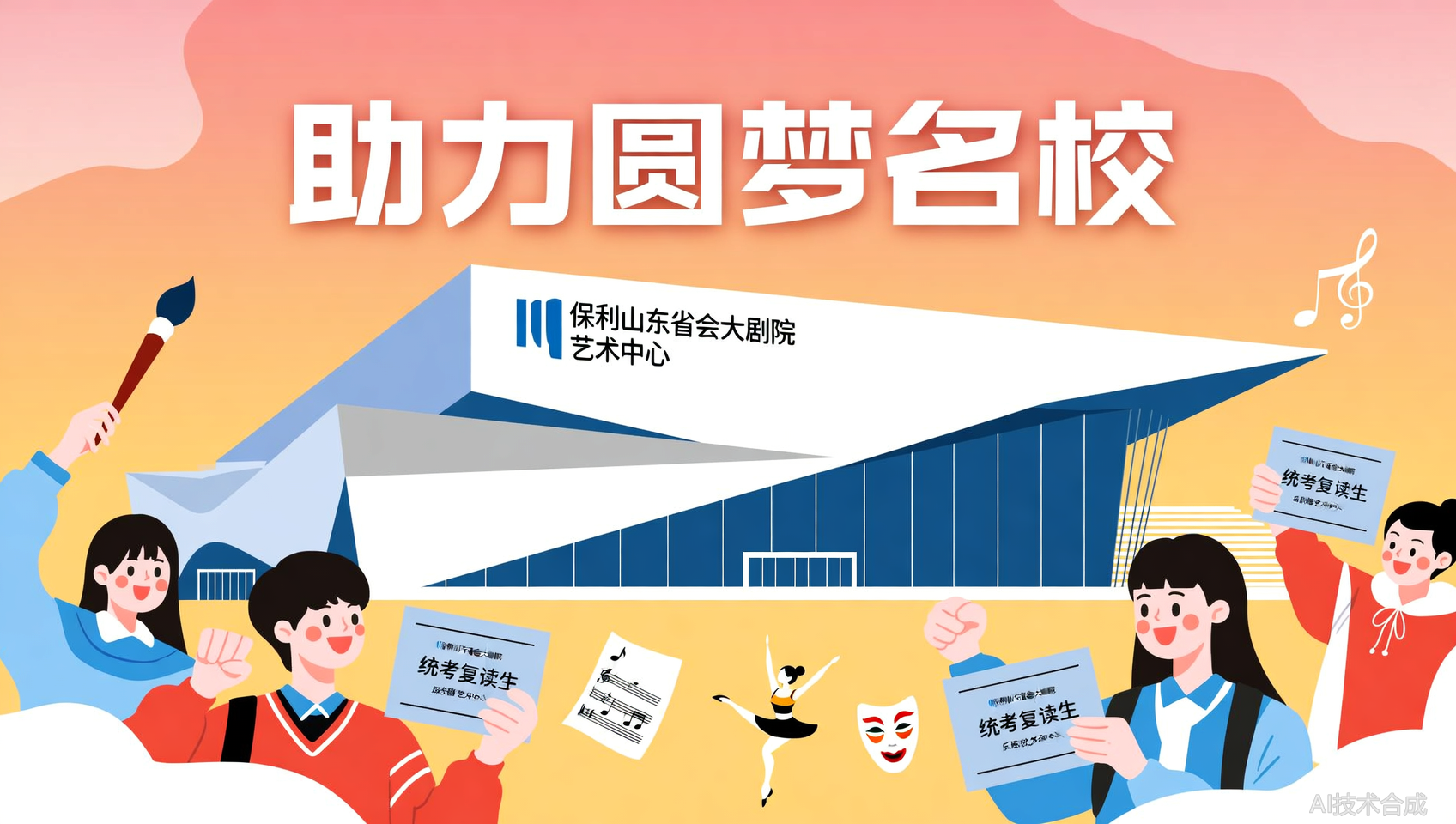 复读生专属：凭统考分数可享保利山东省会大剧院艺术中心学费减免
