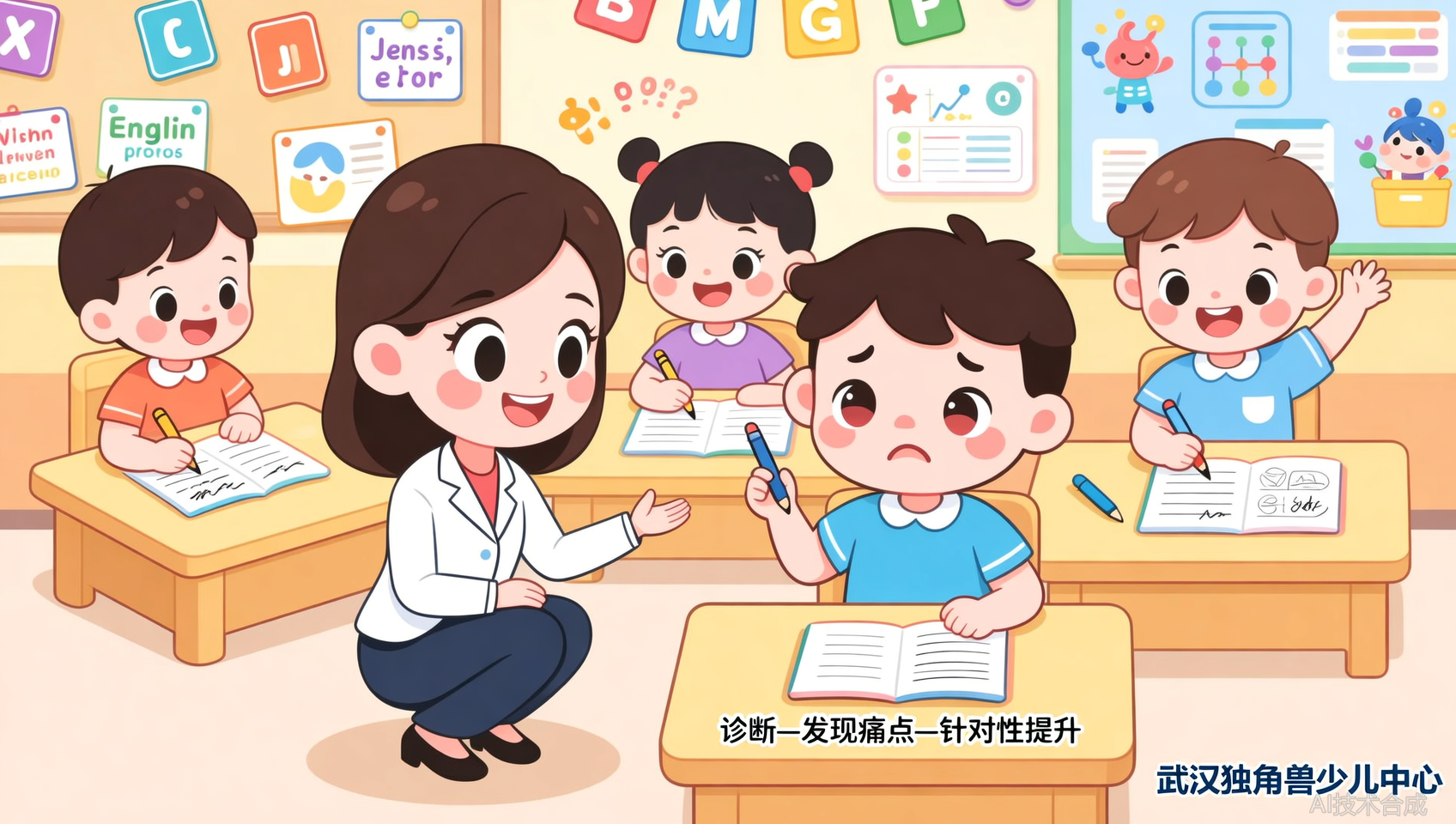 孩子学了三年英语还是不会写？武汉独角兽少儿中心诊断问题