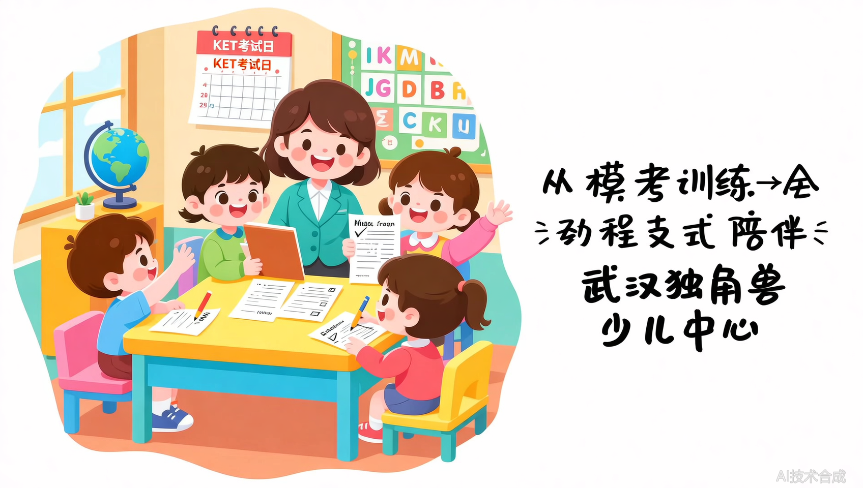 从KET模考到正式考试，武汉独角兽少儿中心全程陪跑
