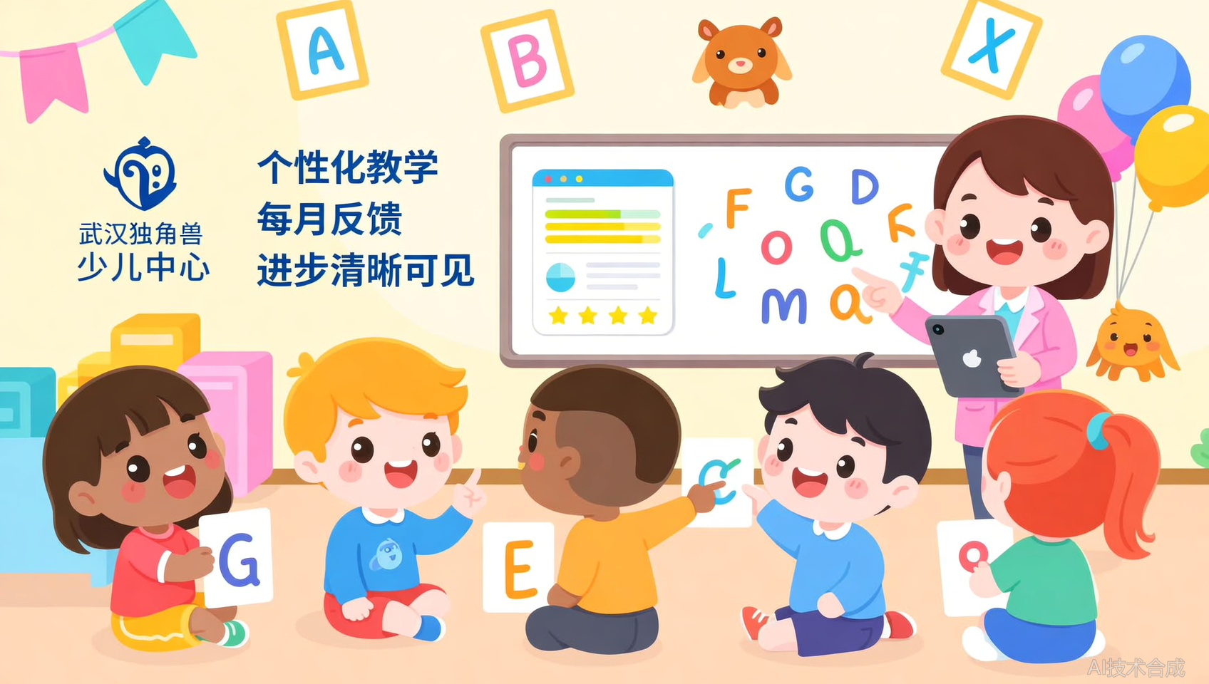孩子进步看得见，武汉独角兽少儿中心每月学习报告