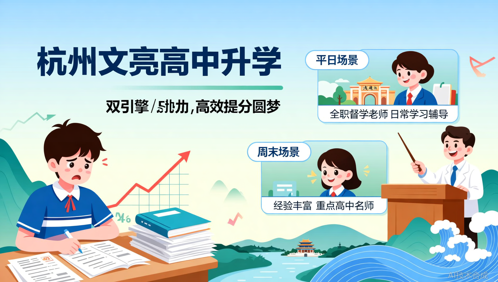 周末重高骨干点睛+平日全职教师督学：杭州文亮高复双引擎