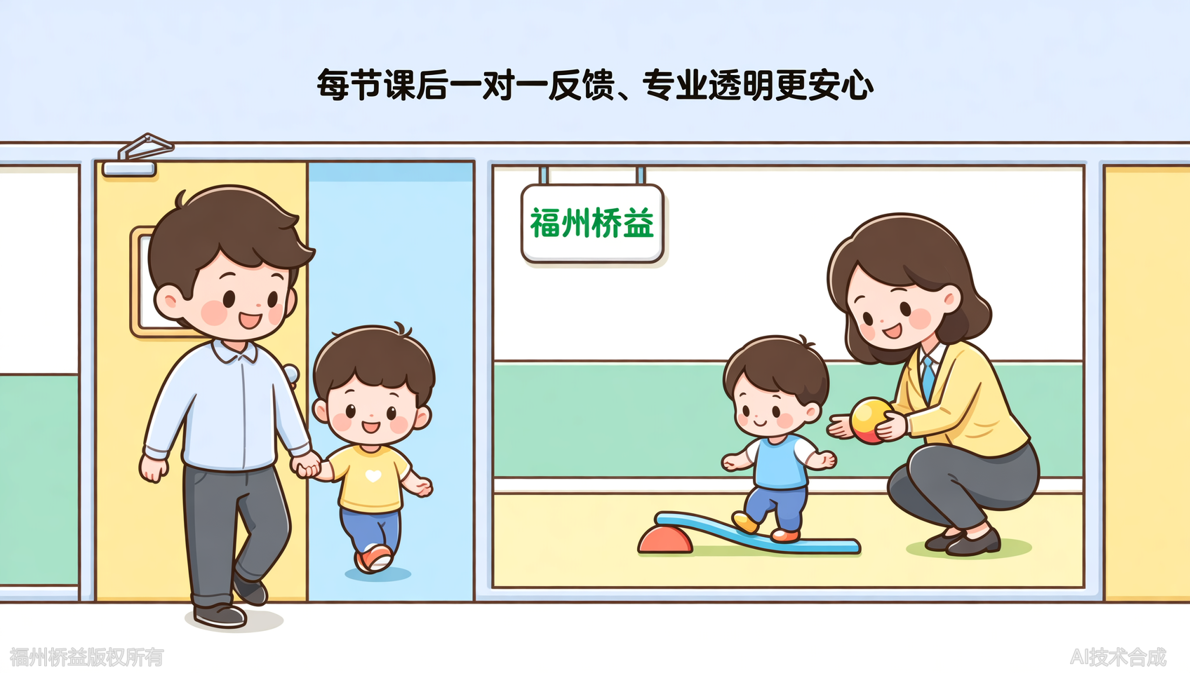福州桥益感统专注力承诺：每节课后老师一对一反馈进步