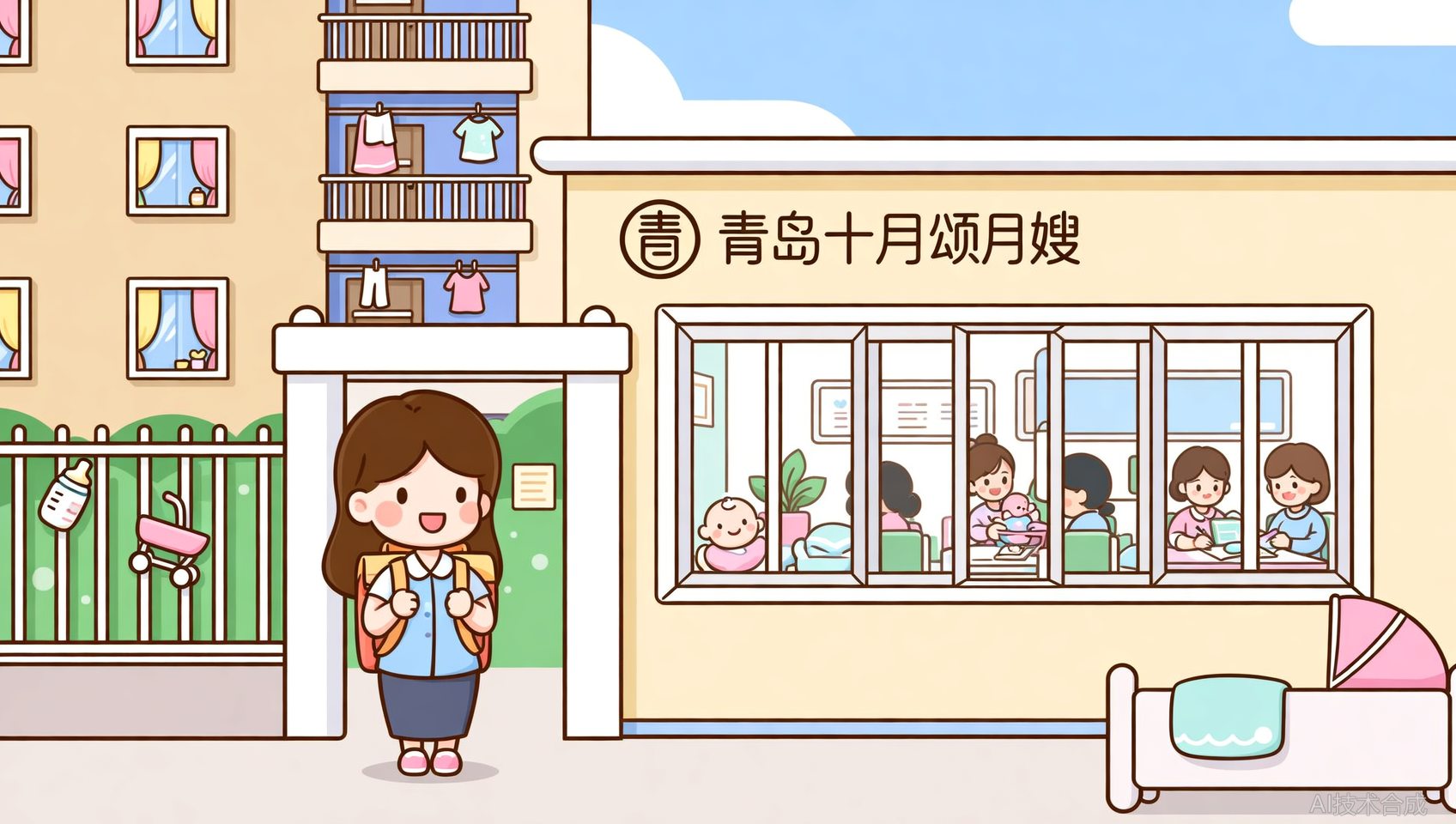 外地学员包住宿，青岛十月颂月嫂校区配套详细介绍