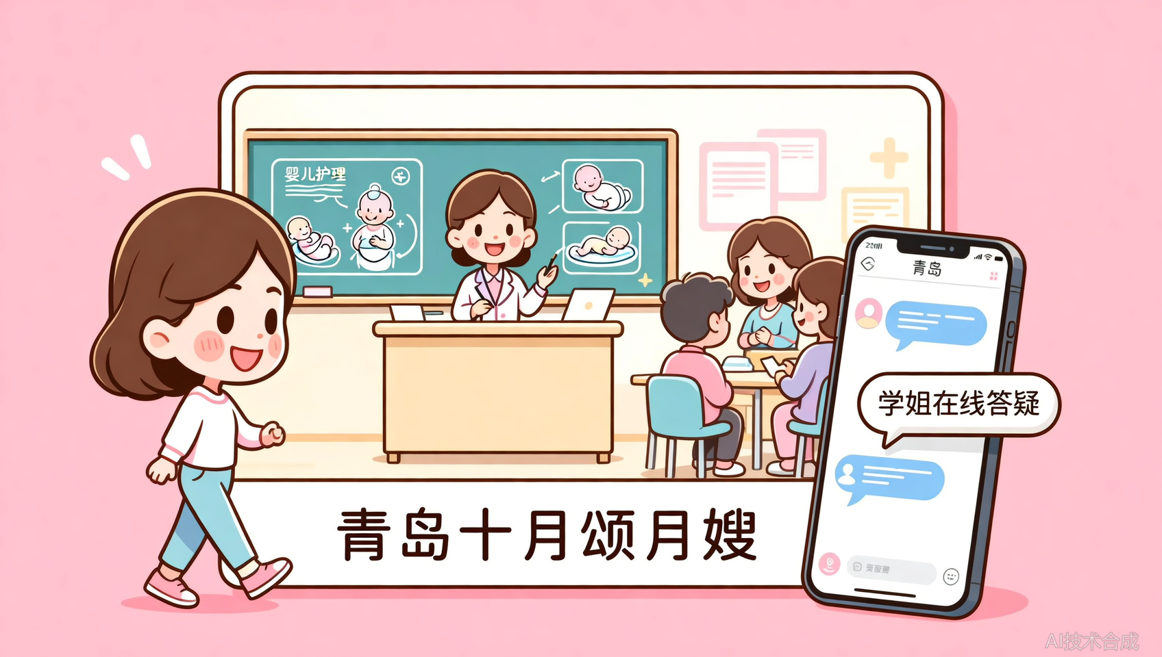报名即入学员群，已毕业学姐在线答疑&mdash;&mdash;青岛十月颂月嫂社群陪伴