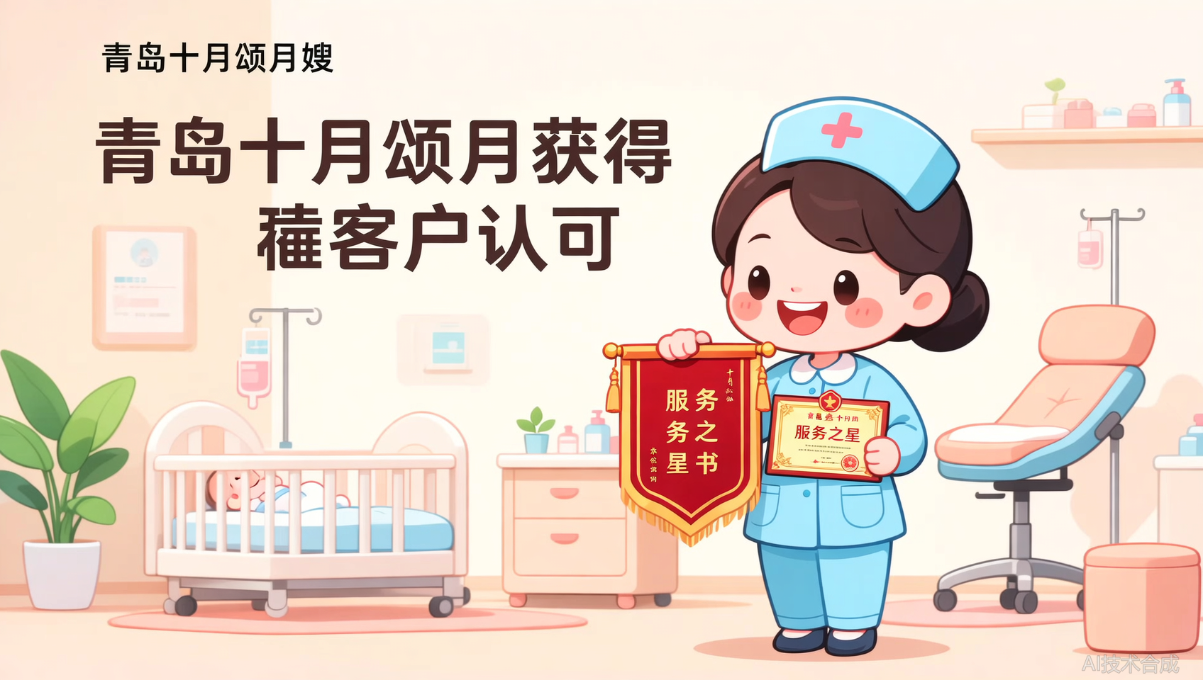 客户送了锦旗，青岛十月颂月嫂给我发了&ldquo;服务之星&rdquo;证书