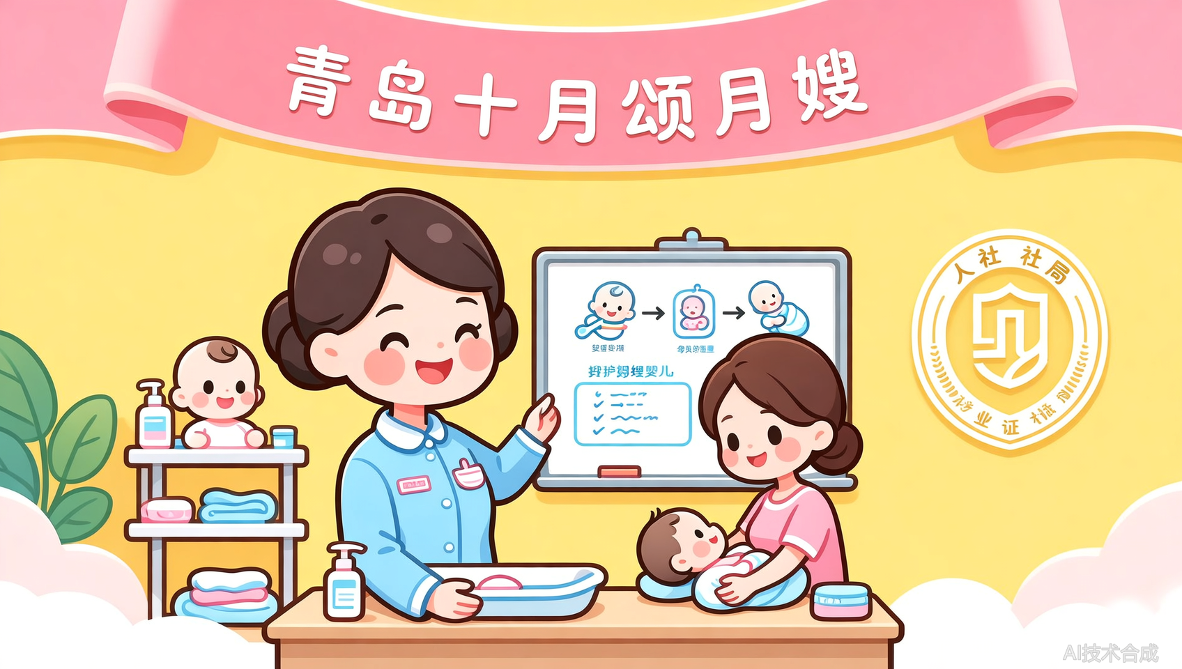 查询人社局技能等级证书：青岛十月颂月嫂为正规报考点
