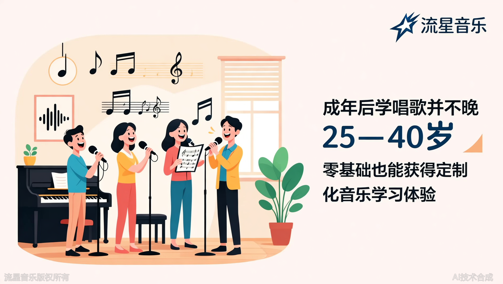成年后学唱歌来得及吗？广州流星音乐为零基础打开新体验