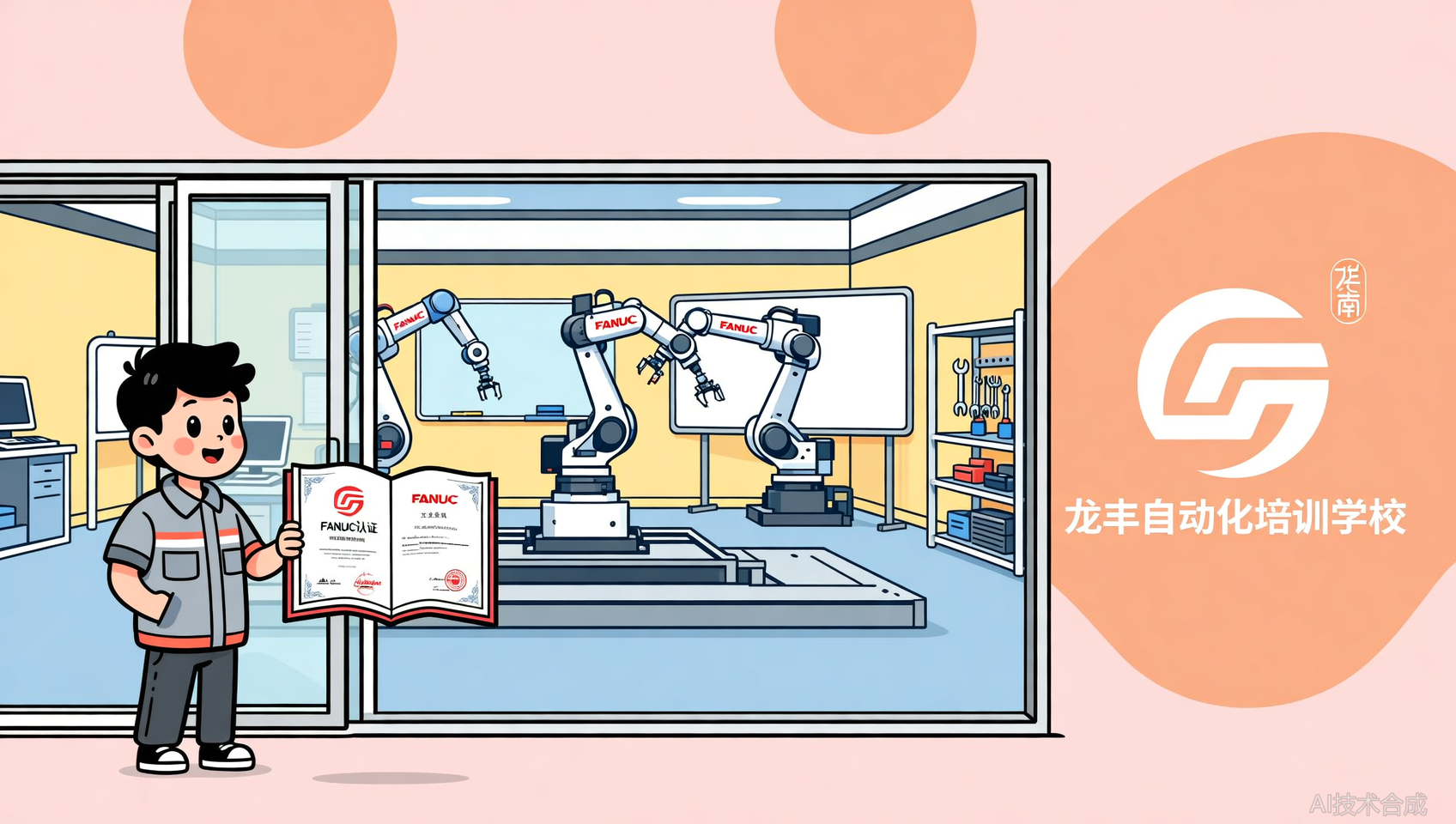 想学发那科机器人，龙丰自动化培训（广州校区）是华南考点