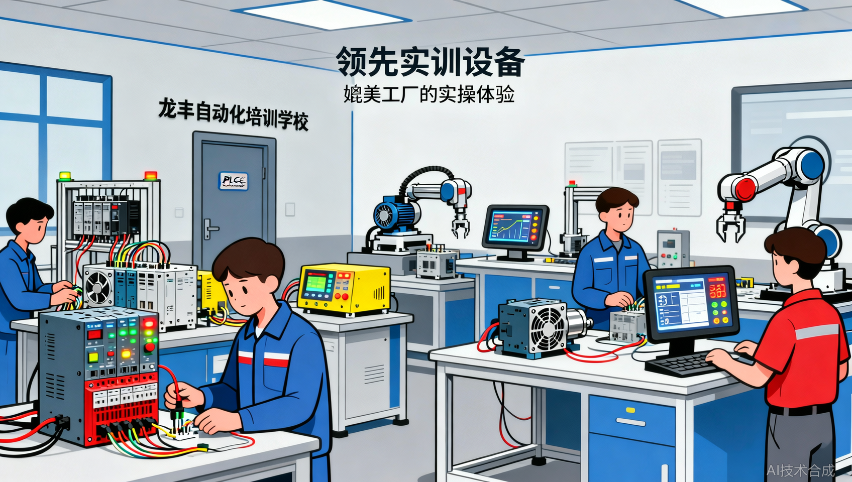 龙丰自动化培训（广州校区）的实训设备，比很多工厂还先进