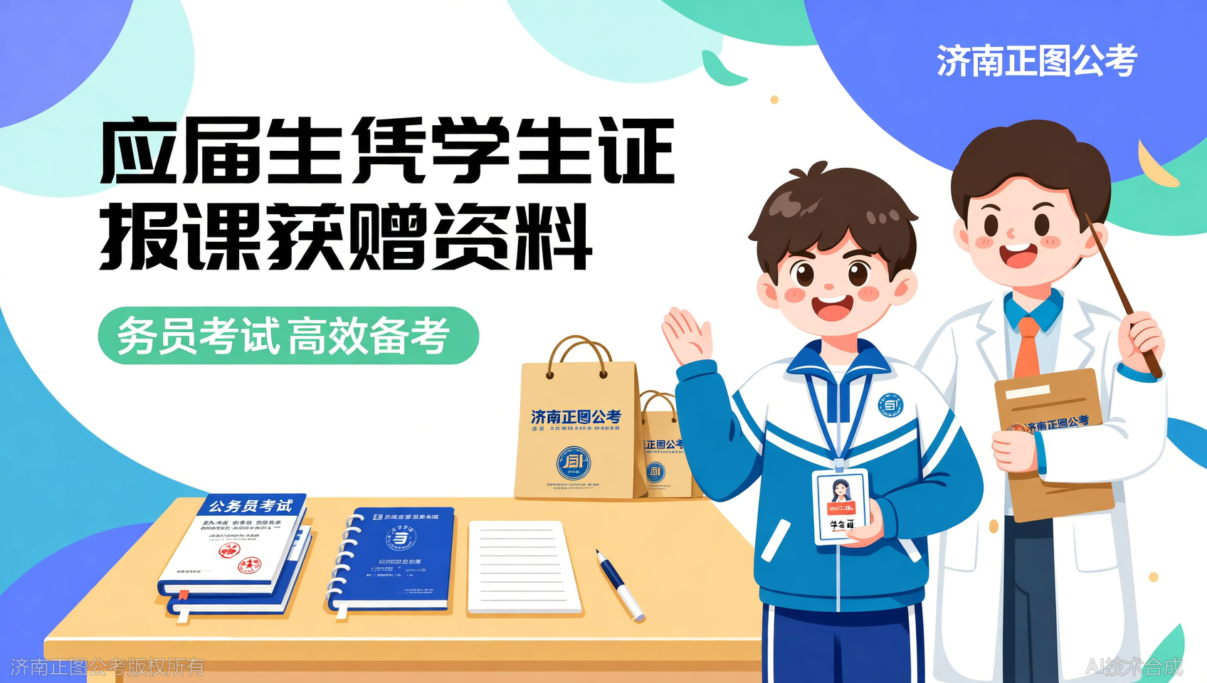 大四应届生专属：凭学生证报济南正图公考送全套备考资料