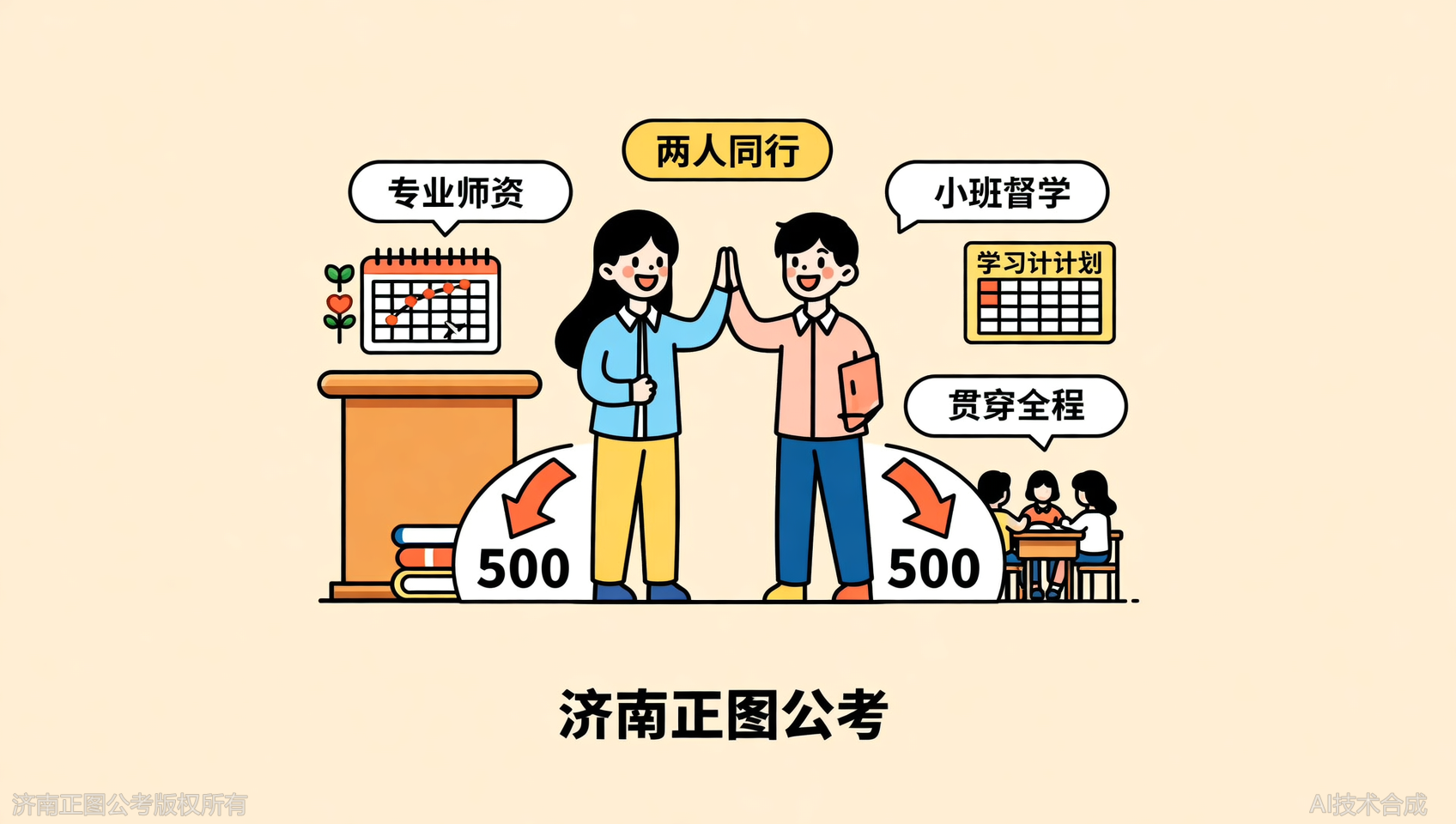 济南正图公考团报优惠：两人同行各减500，喊上考友一起冲