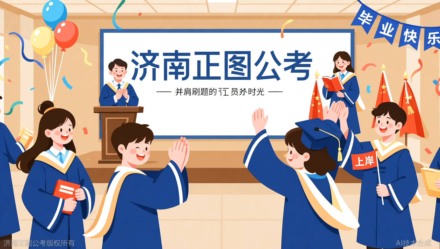 济南正图公考毕业典礼：那些一起刷题到凌晨的日子，值了