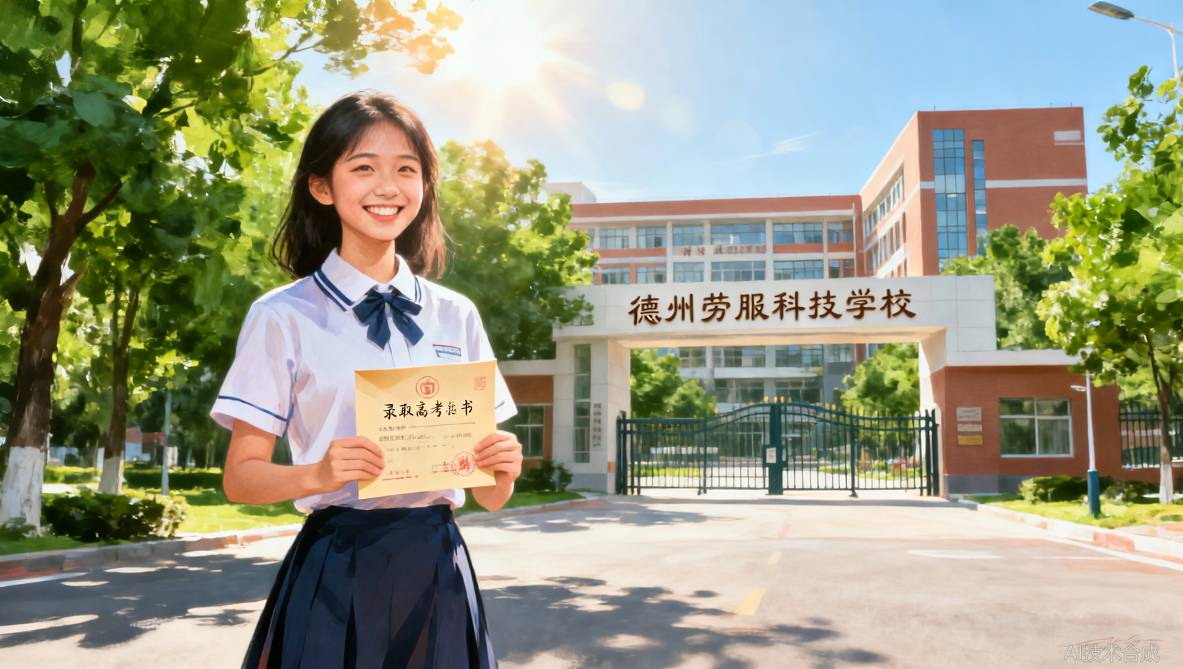 高考588分：德州劳服科技学校郭建芳未参加中考也能上岸本科