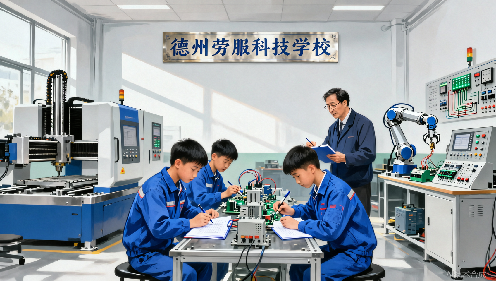机电一体化专业学长说：德州劳服科技学校实训到底练什么