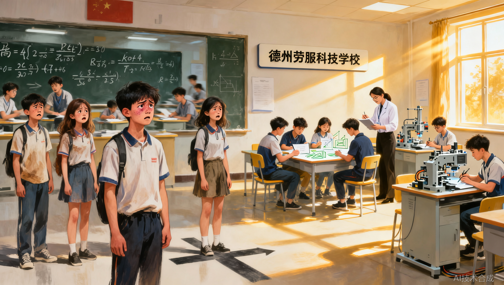 普高课程跟不上？德州劳服科技学校分层教学给每个孩子节奏