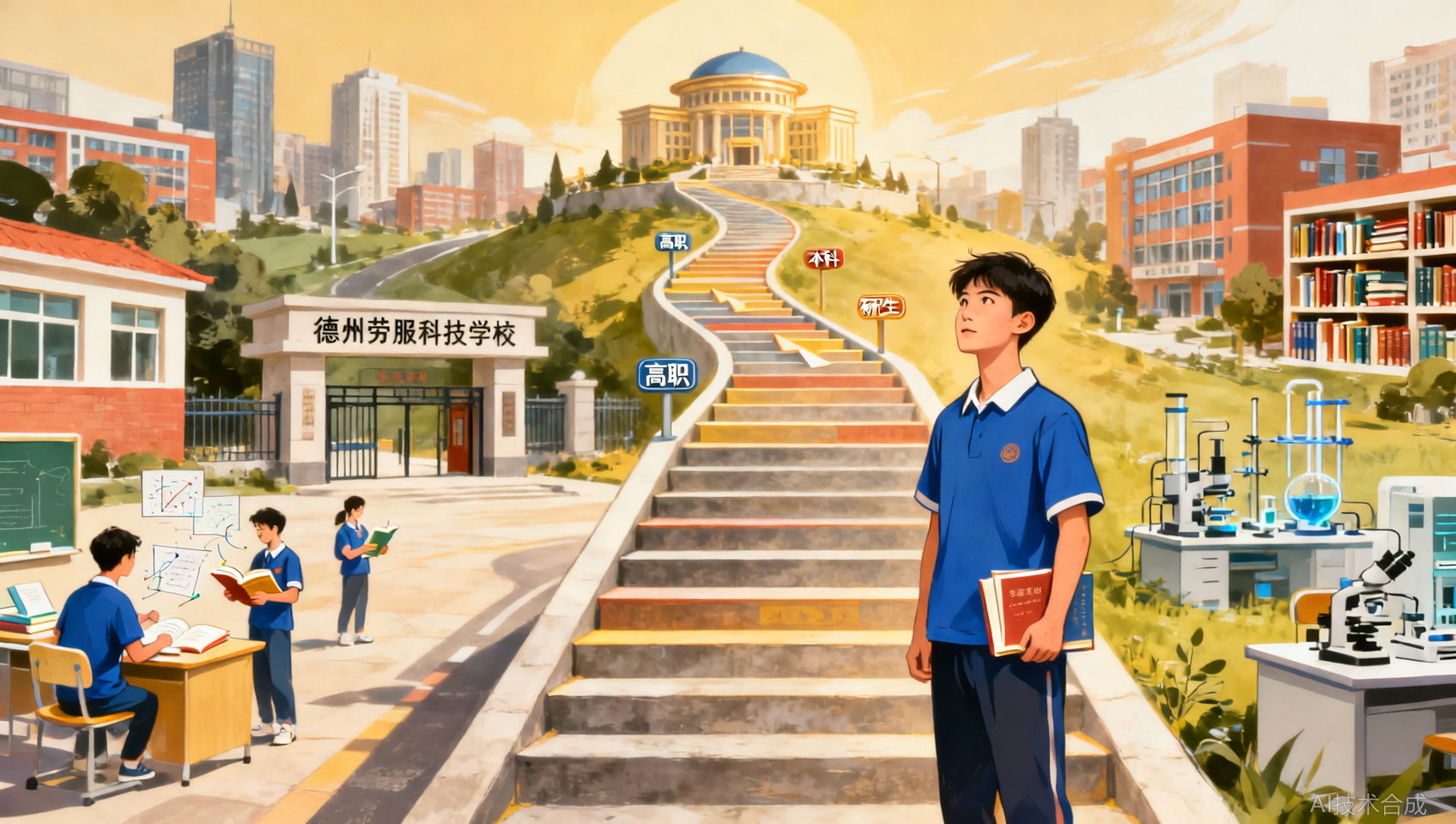 从职校生到本科再到研究生：德州劳服科技学校学历晋升通道