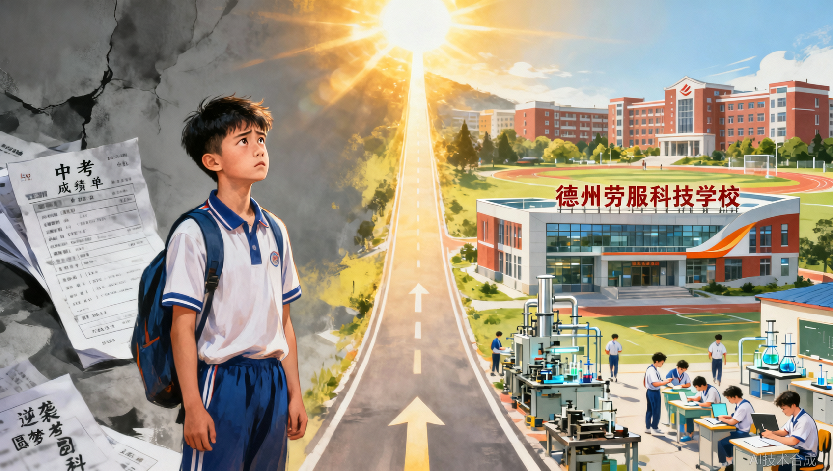 中考分数不理想怎么办？德州劳服科技学校为孩子多铺一条升学路
