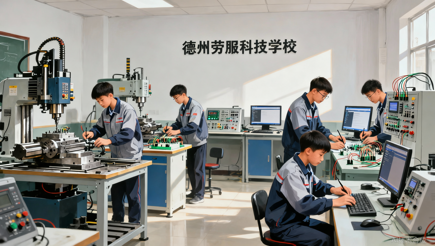 实训设备怎么挑？德州劳服科技学校揭秘考场级实训配置
